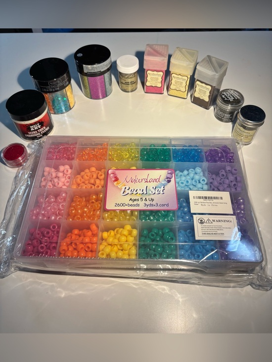 Other - Rainbow Bead Set and Assorted Craft Supplies